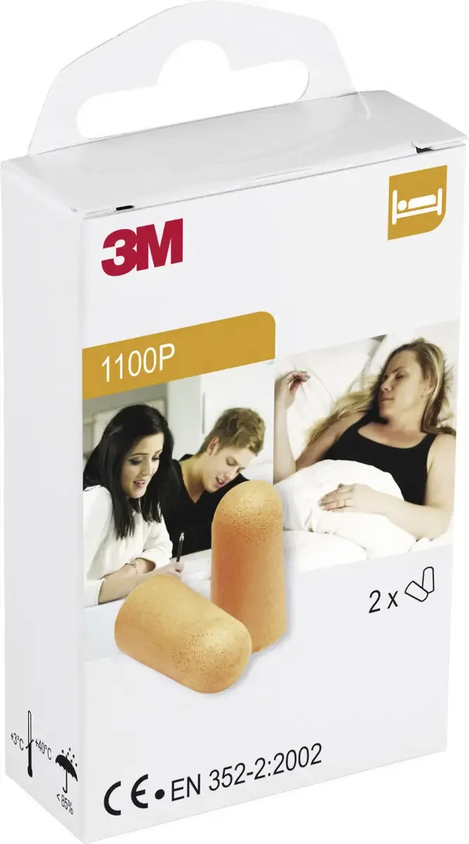 3M 1100P Oordoppen 35 dB Eenmalig gebruik 2 paar van 3M, Oranje – productafbeelding