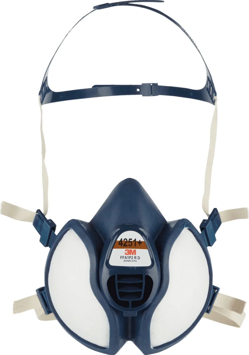 3M 4251 FFA1P2 RD halfgelaatsmasker van 3M, Blauw, Wit – productafbeelding