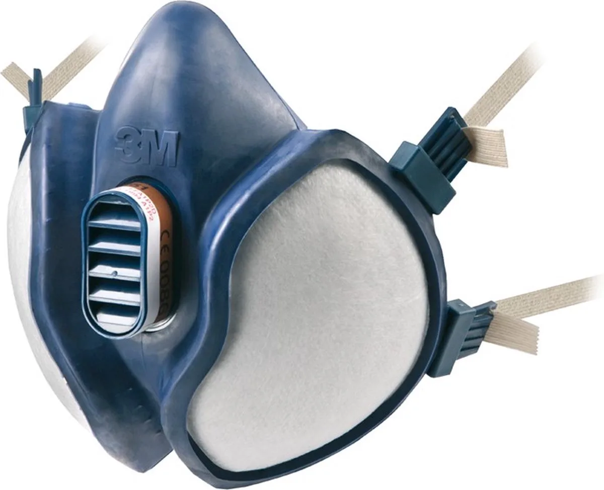 3M 4279 FFA1P3 RD halfgelaatsmasker van 3M, Blauw, Wit – productafbeelding