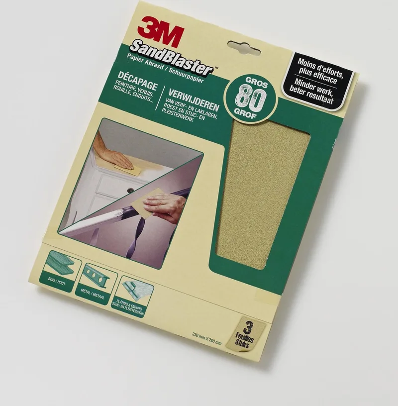 3M 60374 Sandblaster Schuurpapier Groen k80 - 3 st von 3M – Produktbild