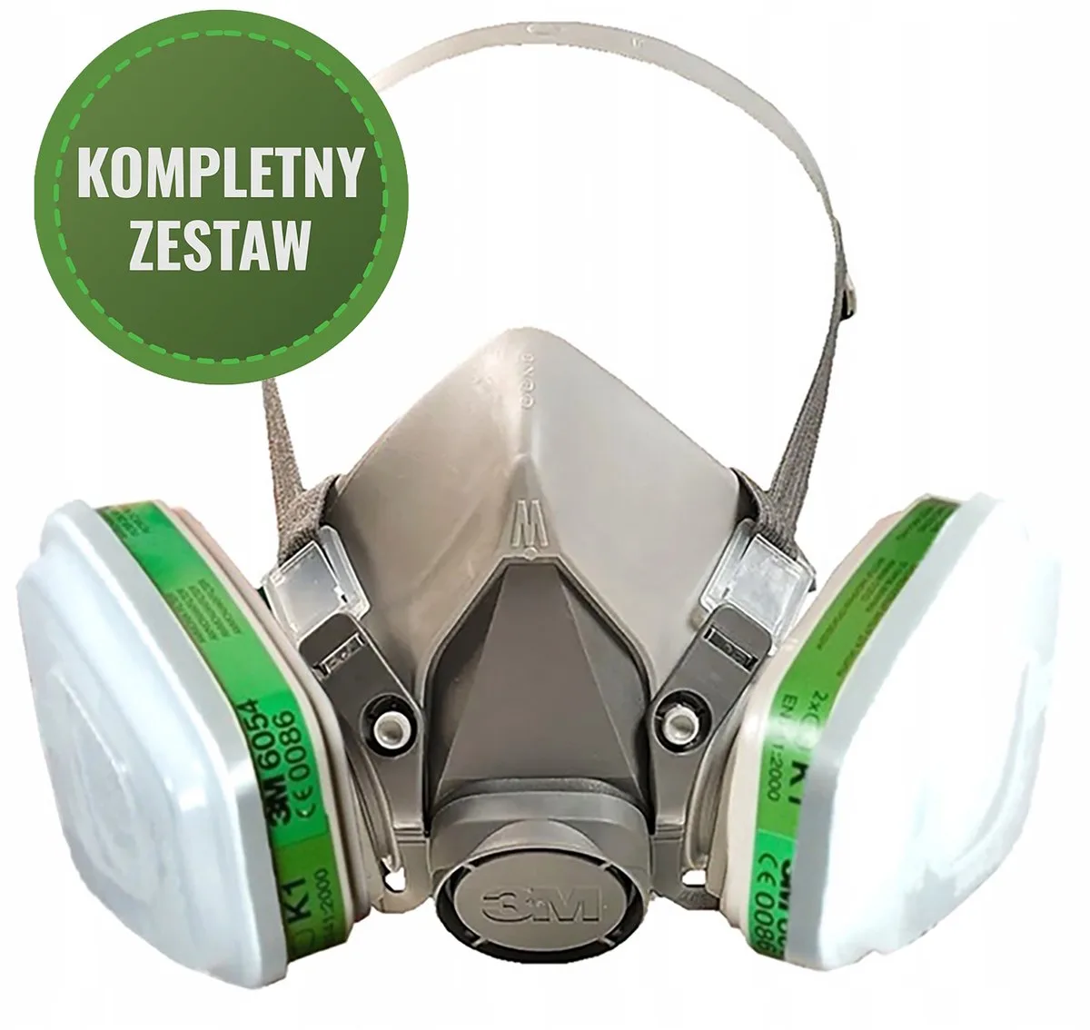 3M 6200 Halfmasker met Ammoniakfilters 6054 - Complete set van 3M, Grijs – productafbeelding