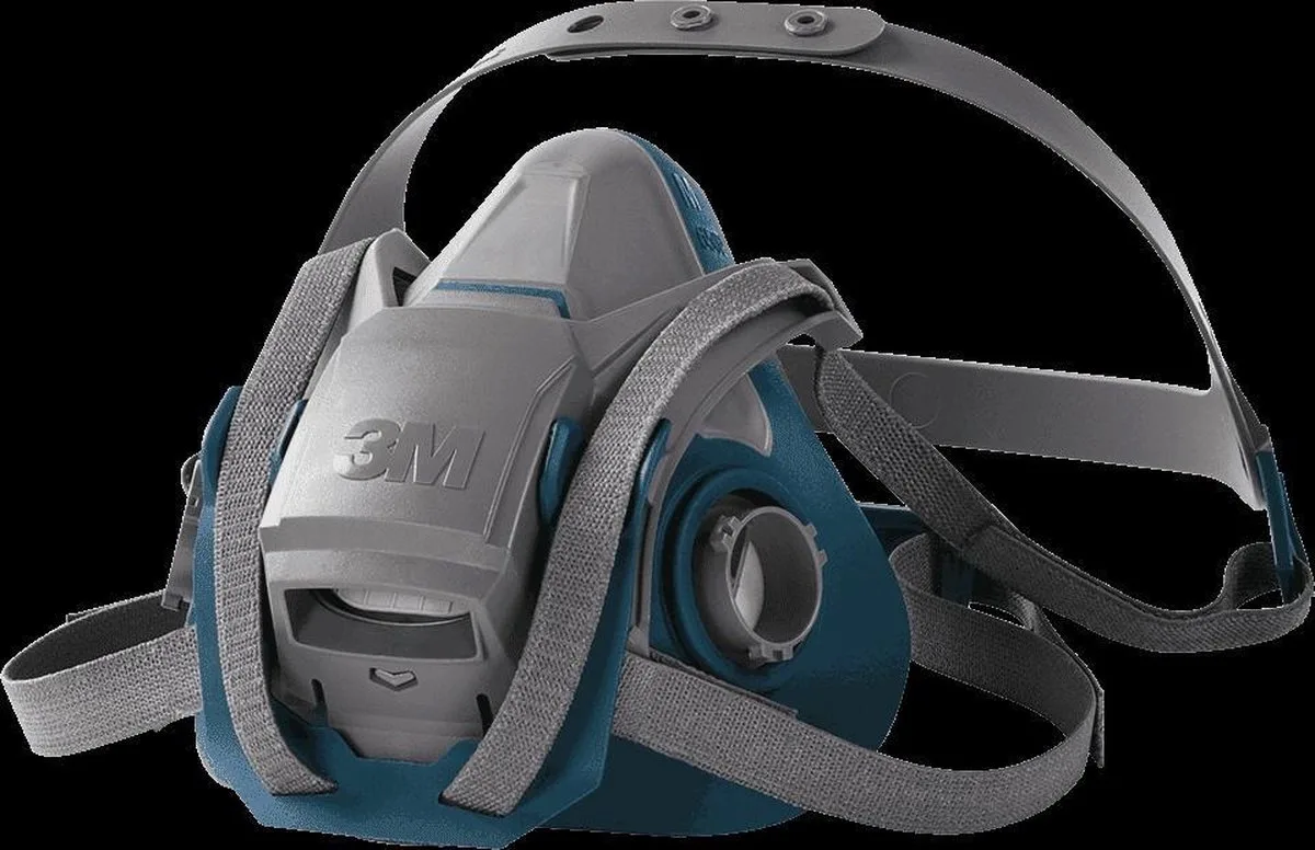 3M 6500QL halfgelaatsmasker L van 3M, Grijs, Blauw – productafbeelding
