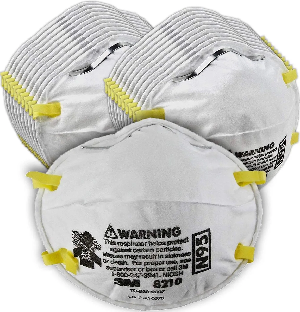 3M 8210 N95 (FFP2+) Mondkapjes / Mondmaskers 20 stuks. de 3M, Blanc – image du produit
