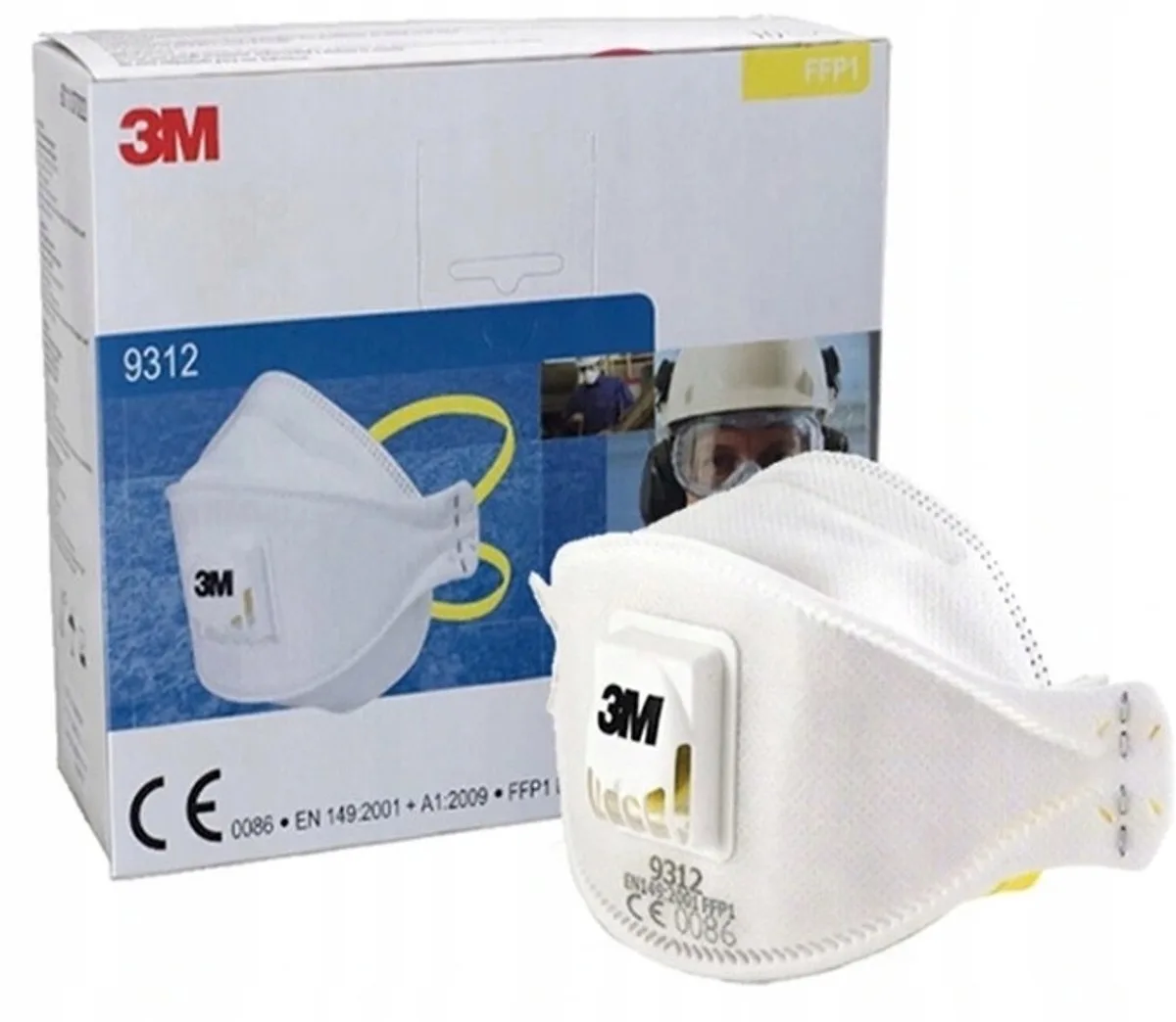 3M 9312+ Stofmasker met Ventiel - FFP1 Bescherming de 3M, Blanc – image du produit