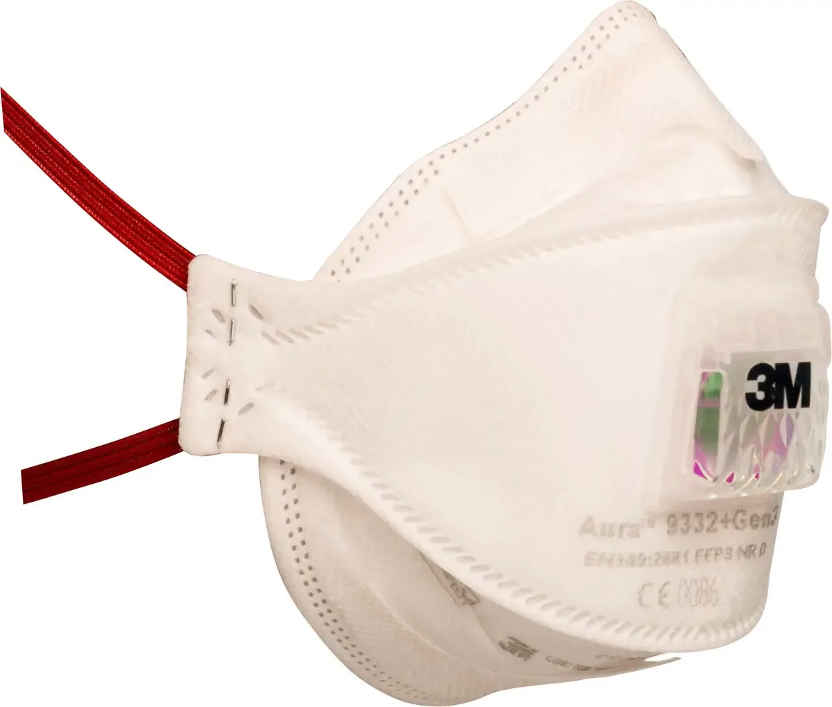 Aura 9332+GEN3 Partikelmasker met ventiel FFP3 10 stuk(s) van 3M – productafbeelding