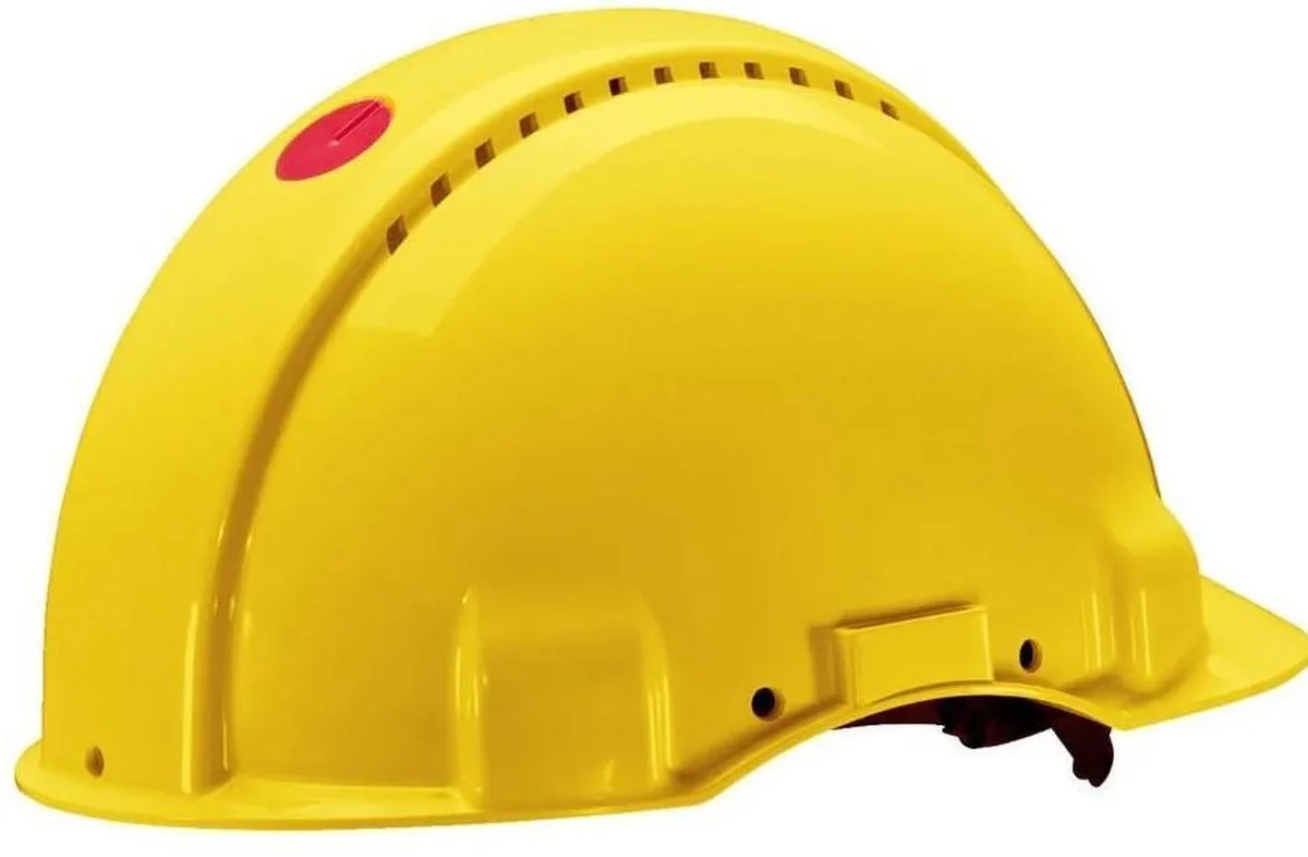 bouwhelm 3M met verstelband en Uv indicator van 3M, Geel – productafbeelding