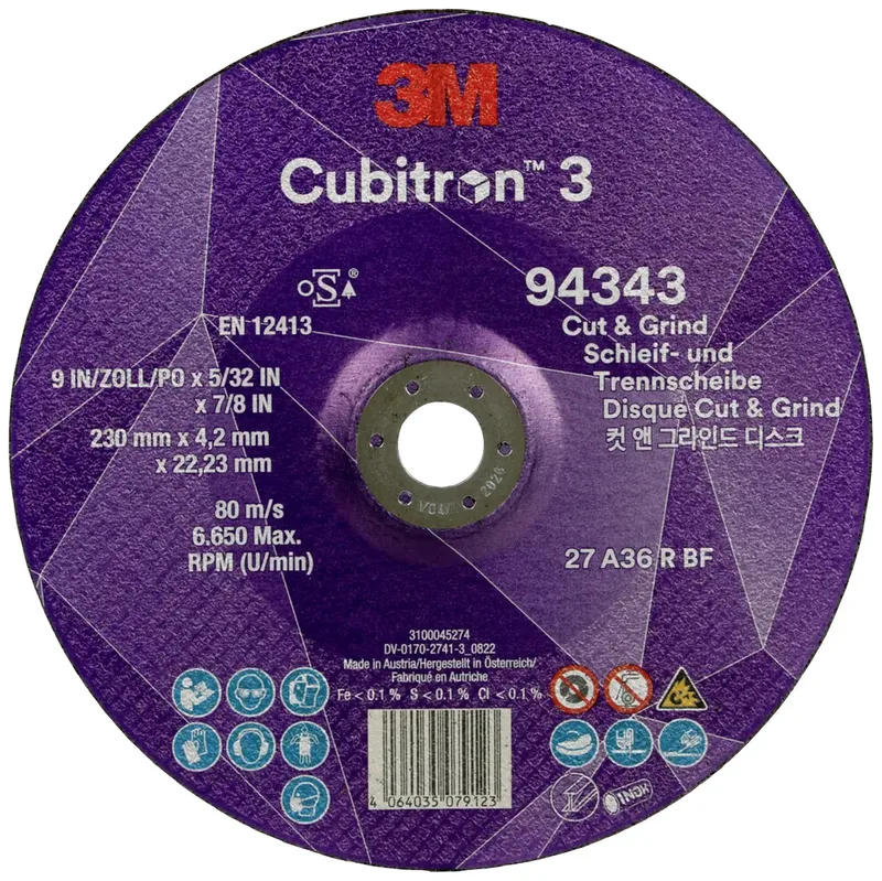 Cubitron 94343 Cubitron™ 3 Cut and Grind Schruppscheibe Durchmesser 230 mm Bohrungs-Ø 22.23 mm 10 St. by 3M – product image