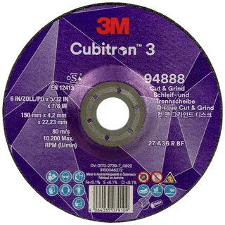 Cubitron 94888 Cubitron™ 3 Cut and Grind Schruppscheibe Durchmesser 150 mm Bohrungs-Ø 22.23 mm 10 St. van 3M – productafbeelding 1 van 2