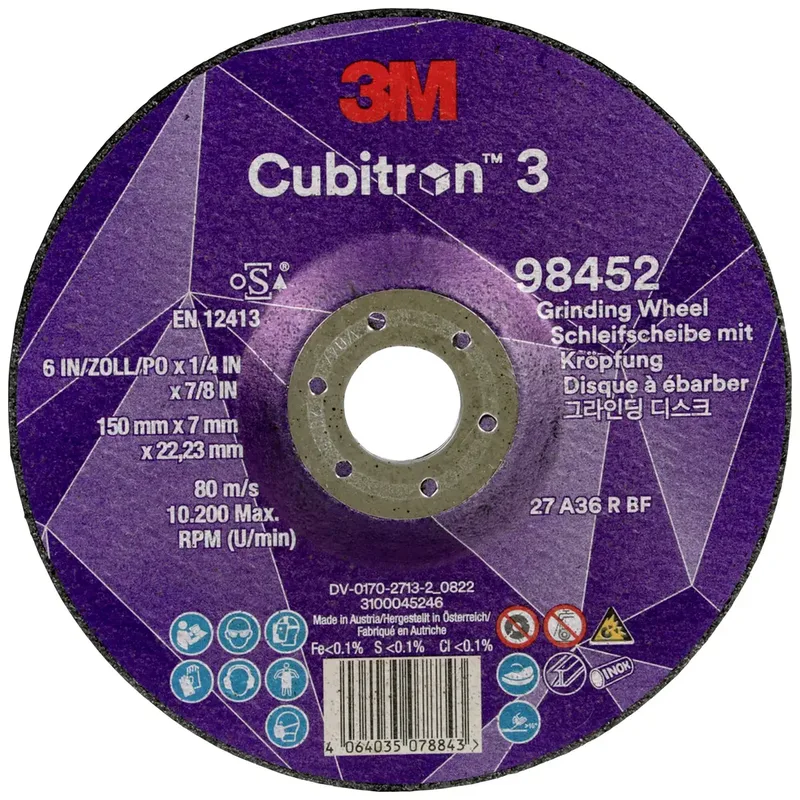 Cubitron 98452 Schruppscheibe Durchmesser 150 mm Bohrungs-Ø 22.23 mm 10 St. fra 3M – produktbillede 1 af 2