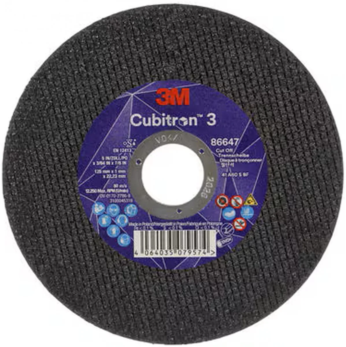 Cubitron II doorslijpschijf T41 125 mm x 1 mm x 22,23 mm A60 metaal de 3M – image du produit