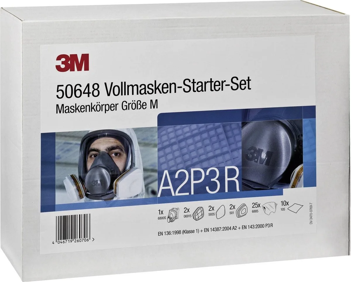 De272919916 Volgelaatsmaskerset A2P3 R Maat: M fra 3M – produktbillede