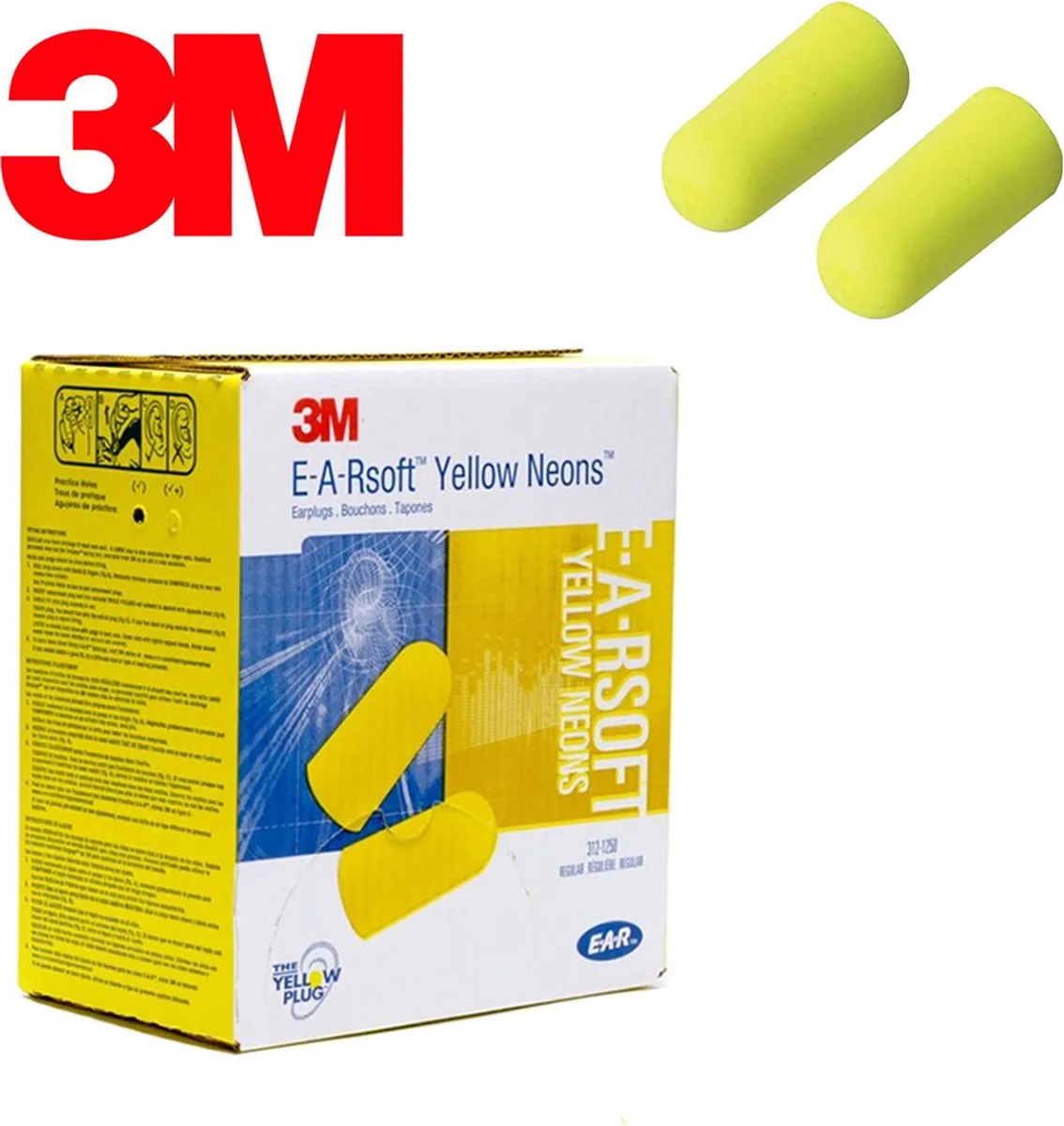 EAR ES0101 Oordoppen - 36dB (250 paar) van 3M, Geel – productafbeelding