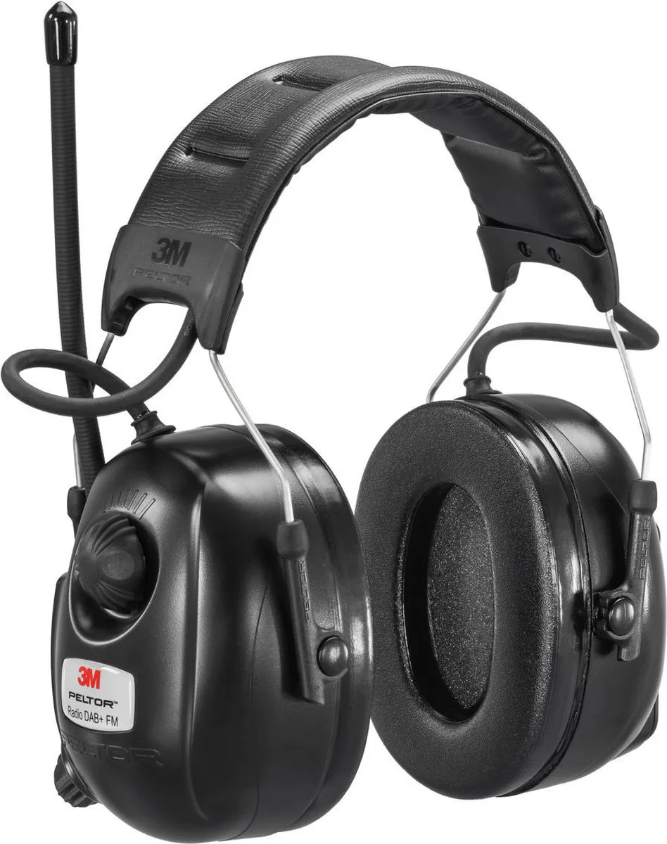 Peltor Radio DAB+ FM gehoorkap met hoofdband van 3M, Zwart – productafbeelding