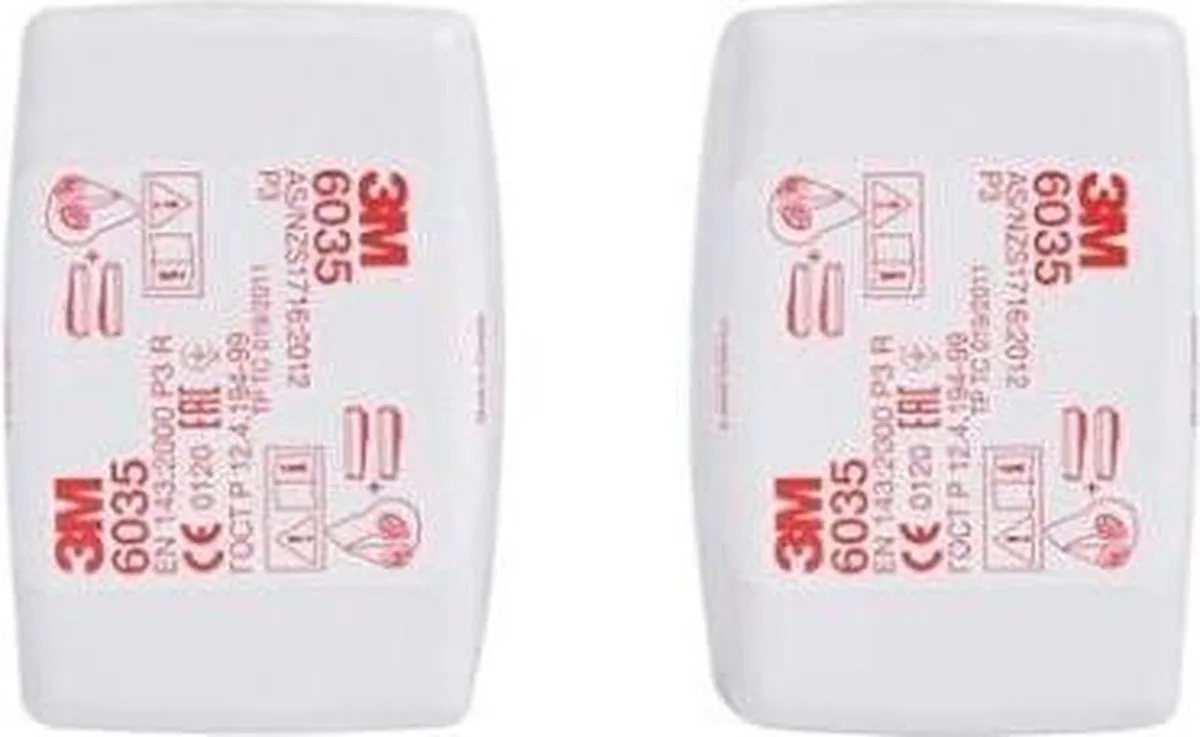 Stoffilter 3M 6035 P3 R met weinig ademweerstand van 3M, Wit – productafbeelding