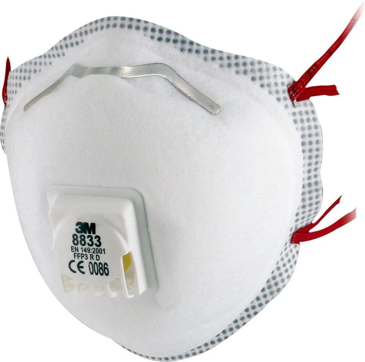 Stofmasker 8833. Coolflow FFP3. (10 stuks) van 3M, Wit – productafbeelding