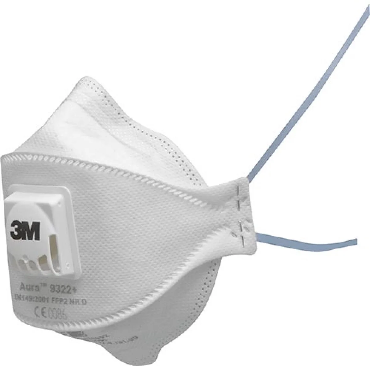 stofmasker - 9322+Aura vouwbaar - FFP2 - met ventiel by 3M, White – product image