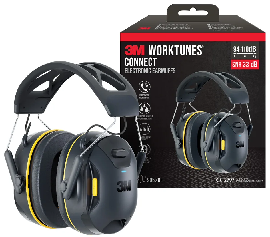 WorkTunes Connect draadloze gehoorbeschermer, met Bluetooth-technologie van 3M – productafbeelding