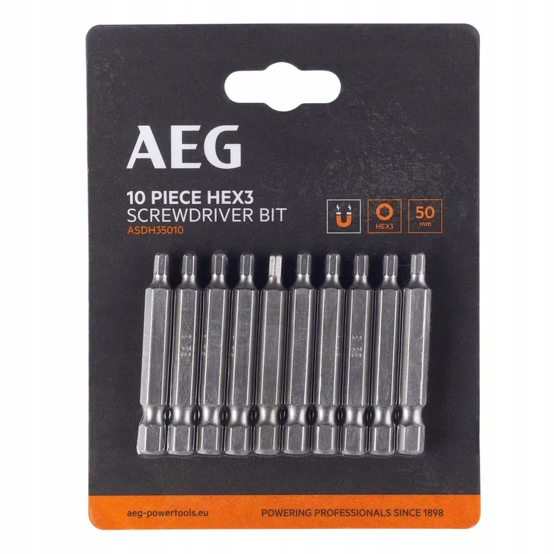 AEG 50mm Hex Bit Set (10 stuks) van AEG Powertools – productafbeelding