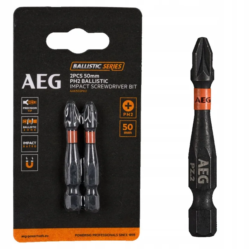 Ballistic Versterkte Bits 50mm PH2 (2 stuks) van AEG Powertools – productafbeelding