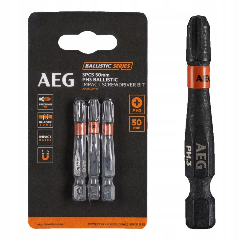 Ballistic Versterkte Bits PH3 50mm - 3 Stuks van AEG Powertools – productafbeelding