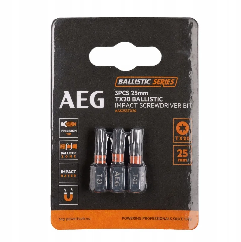 Ballistic Versterkte Bits TX20 25mm 3 Stuks de AEG Powertools – image du produit