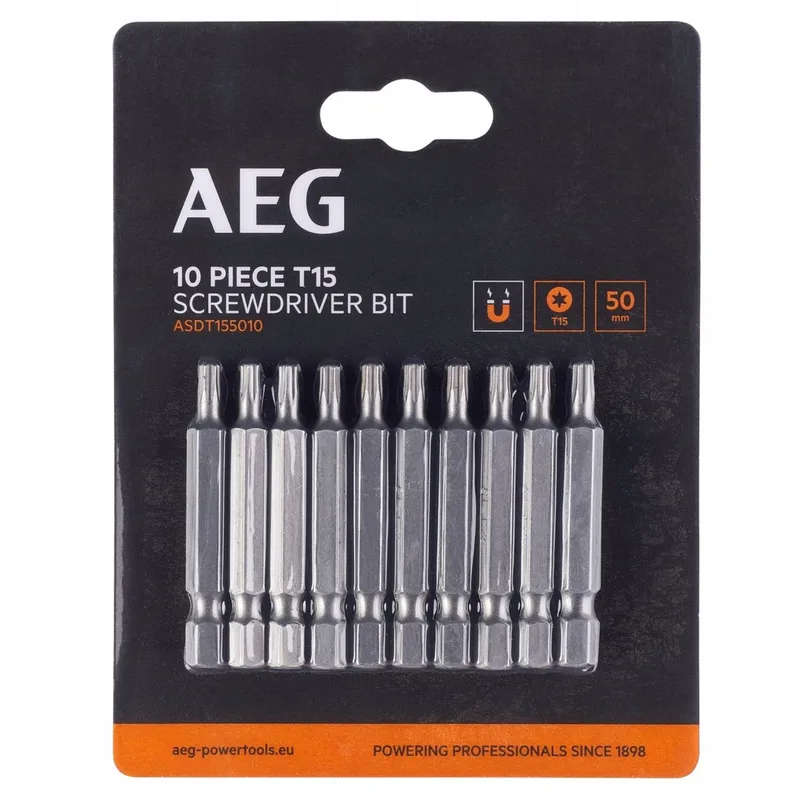 Torx Bit T15 50mm 1/4" 10 Stuks van AEG Powertools – productafbeelding