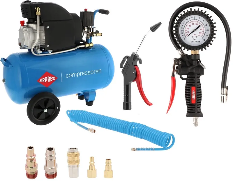 compressor set compleet by AIRPRESS, Blue – product image
