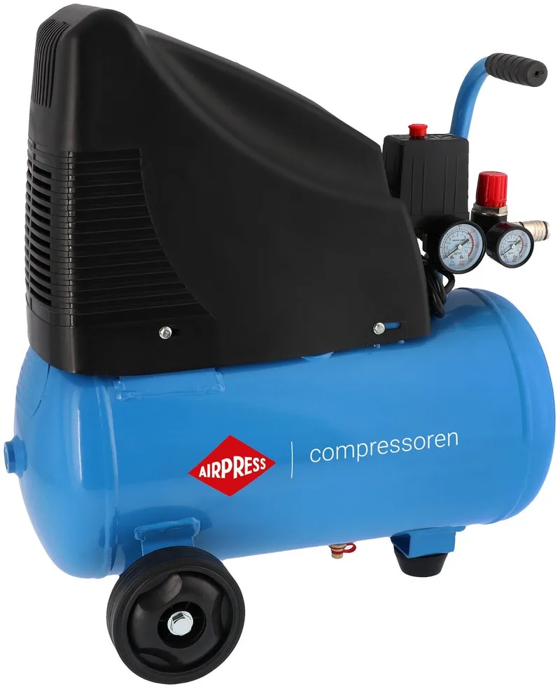 Olievrije compressor HLO 215-25 8 bar 1.5 pk/1.1 kW 120 l/min 24 l - Tweedekans de Airpress, Noir, Bleu – image du produit