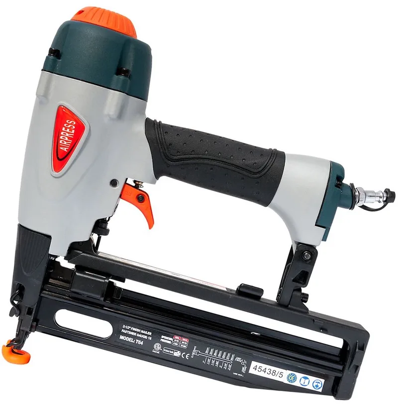 Pneumatisch nagelpistool brads t/m 64 mm brads inbegrepen van AIRPRESS, Grijs – productafbeelding
