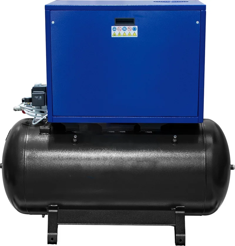 Stille compressor APZ 500-200 10 bar 4 pk/3 kW 378 l/min 200 l fra Airpress, Blå – produktbillede