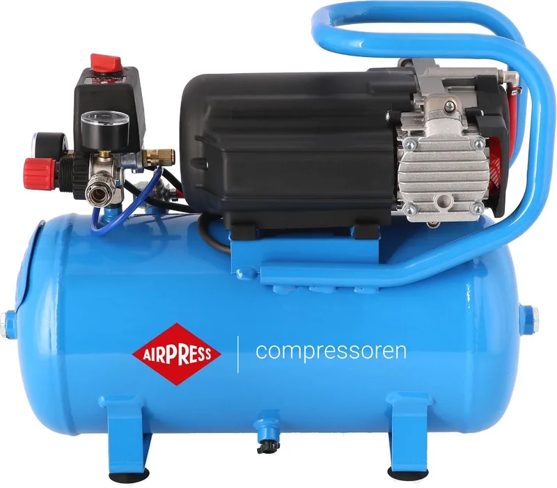 Stille Olievrije Compressor LMO 15-210 10 bar 0.75 pk/0.55 kW 125 l/min 15 l de Airpress, Bleu – image du produit