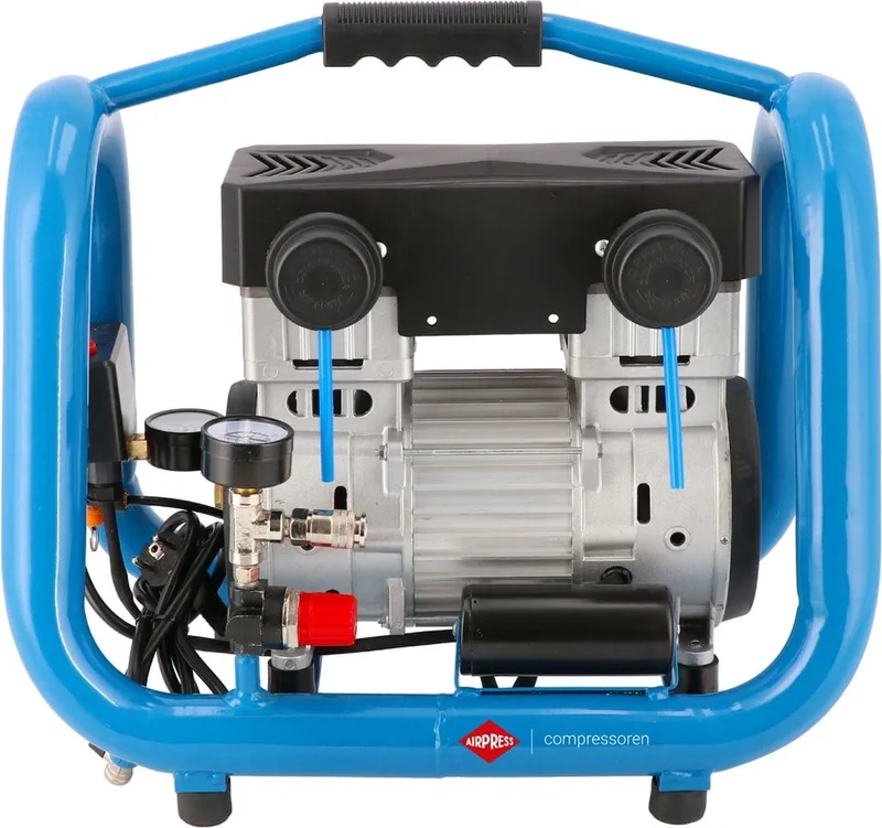Stille Olievrije Compressor LMO 4-170 10 bar 1.5 pk/1.1 kW 90 l/min 4 l de Airpress, Bleu – image du produit
