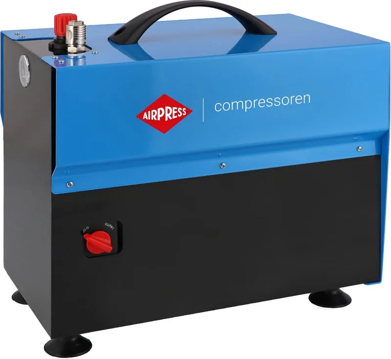 Stille Olievrije Compressor LMO 5-210 10 bar 0.75 pk/0.55 kW 168 l/min 5 l von Airpress, Blau – Produktbild