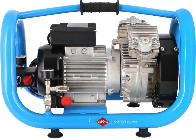 Stille Olievrije Compressor LMO 5-380 10 bar 2 pk/1.5 kW 304 l/min 5 l de Airpress, Bleu – image du produit