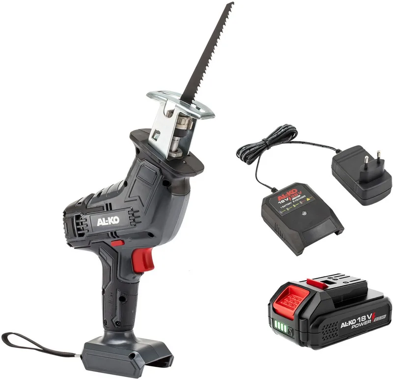 Akku-Säbelsäge PSD 1815 SET, inkl. 2,0 Ah Li-Ion 18 V / 36 V Akku und Ladegerät, inkl. Akku und Ladegerät von AL-KO, Grau – Produktbild