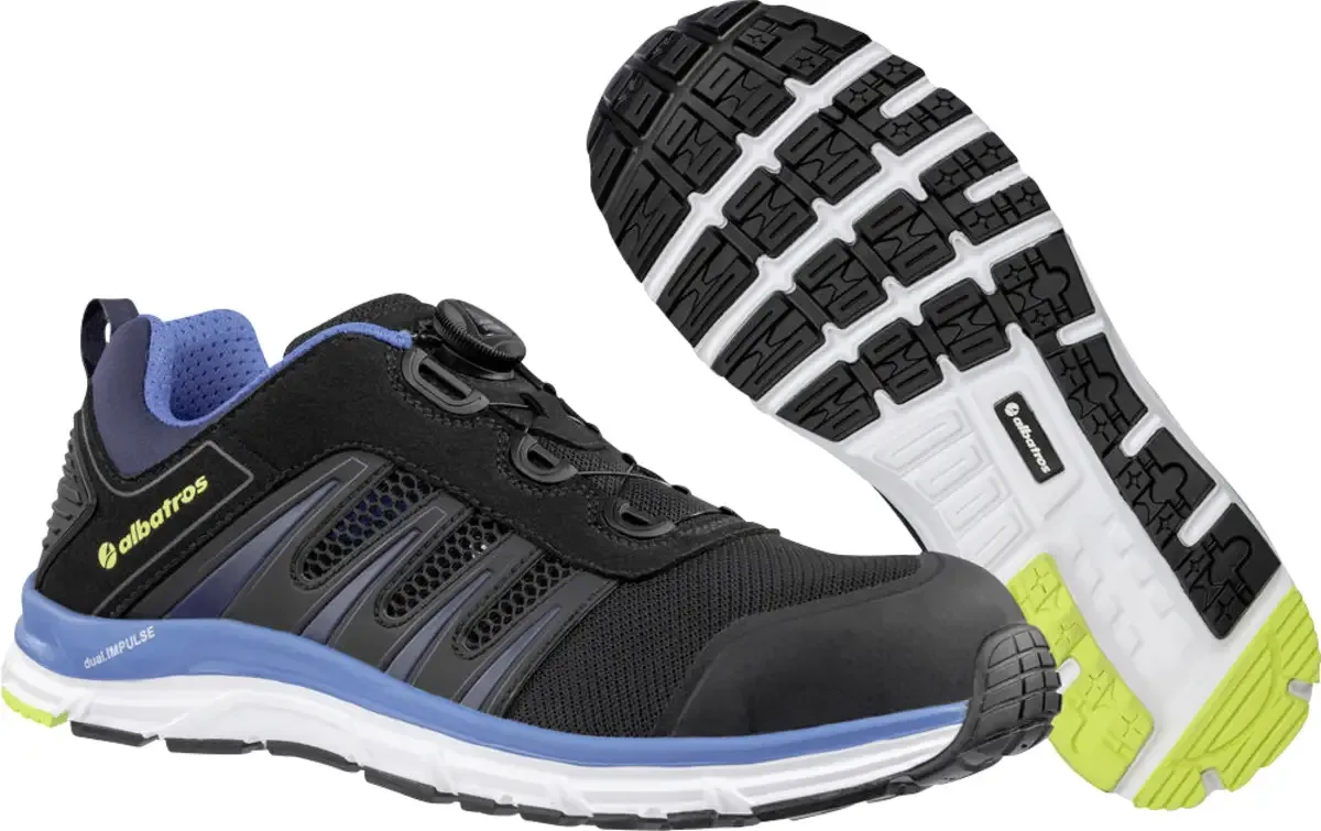 BREEZE IMPULSE QL LOW S1PS ESD FO HRO SR 647528241000039 Chaussures de sécurité S1PS Pointure (EU): 39 noir/bleu 1 paire(s) de Albatros, Noir, Bleu – image du produit