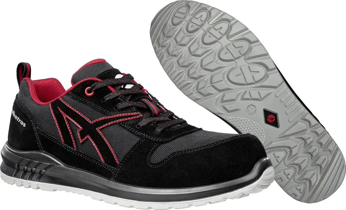 CLIFTON LOW SRC 648700210000038 Chaussures de sécurité S3 Pointure (EU): 38 noir, rouge 1 paire(s) de Albatros, Noir, Rouge – image du produit