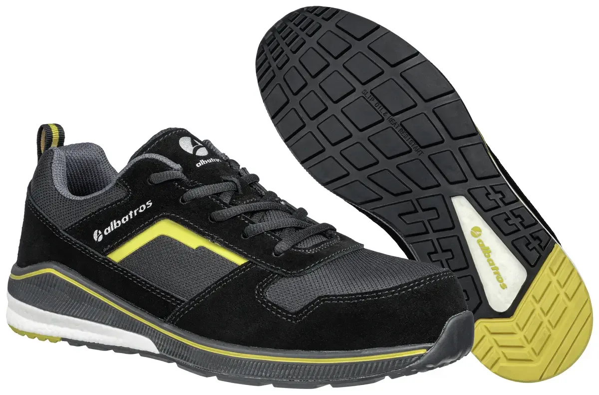 Court Black Low 647600263000040 Lage veiligheidsschoenen ESD S3 Schoenmaat (EU): 40 Zwart, Geel 1 paar fra Albatros, Sort, Gul – produktbillede