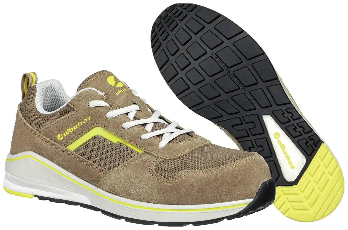 Court Sand Low 647610414000039 antistatique (ESD) Chaussures basses de sécurité S3 Pointure (EU): 39 marron, jaune 1 paire(s) de Albatros, Marron, Jaune – image du produit