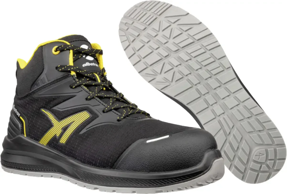 DALTON BLK/YELLOW MID S3L ESD FO SR 638810200000037 Sicherheitsschuh S3L Schuhgröße (EU): 37 Schwarz 1 Paar von Albatros, Schwarz – Produktbild