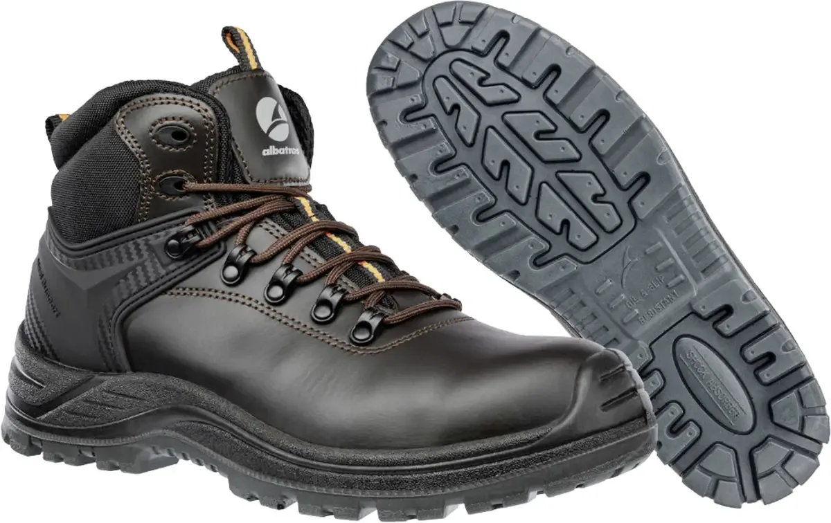 ENDURANCE MID S3 SRC 631320493000047 Sikkerhedssko S3 Skostørrelse (EU): 47 Brun, Sort 1 Paar fra Albatros, Brun, Sort – produktbillede