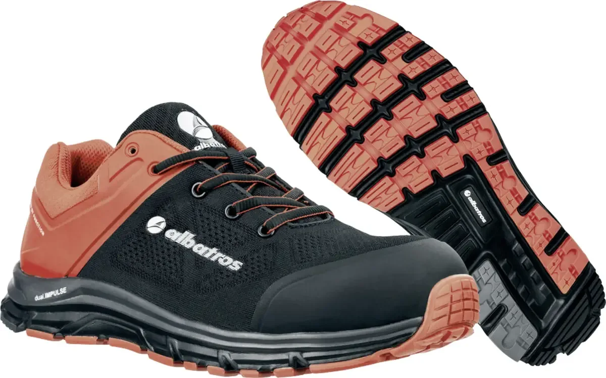 Sicherheits-Sportschuh Lift Red Impulse Low S1P ESD, Größe 46 von Albatros, Schwarz, Rot – Produktbild