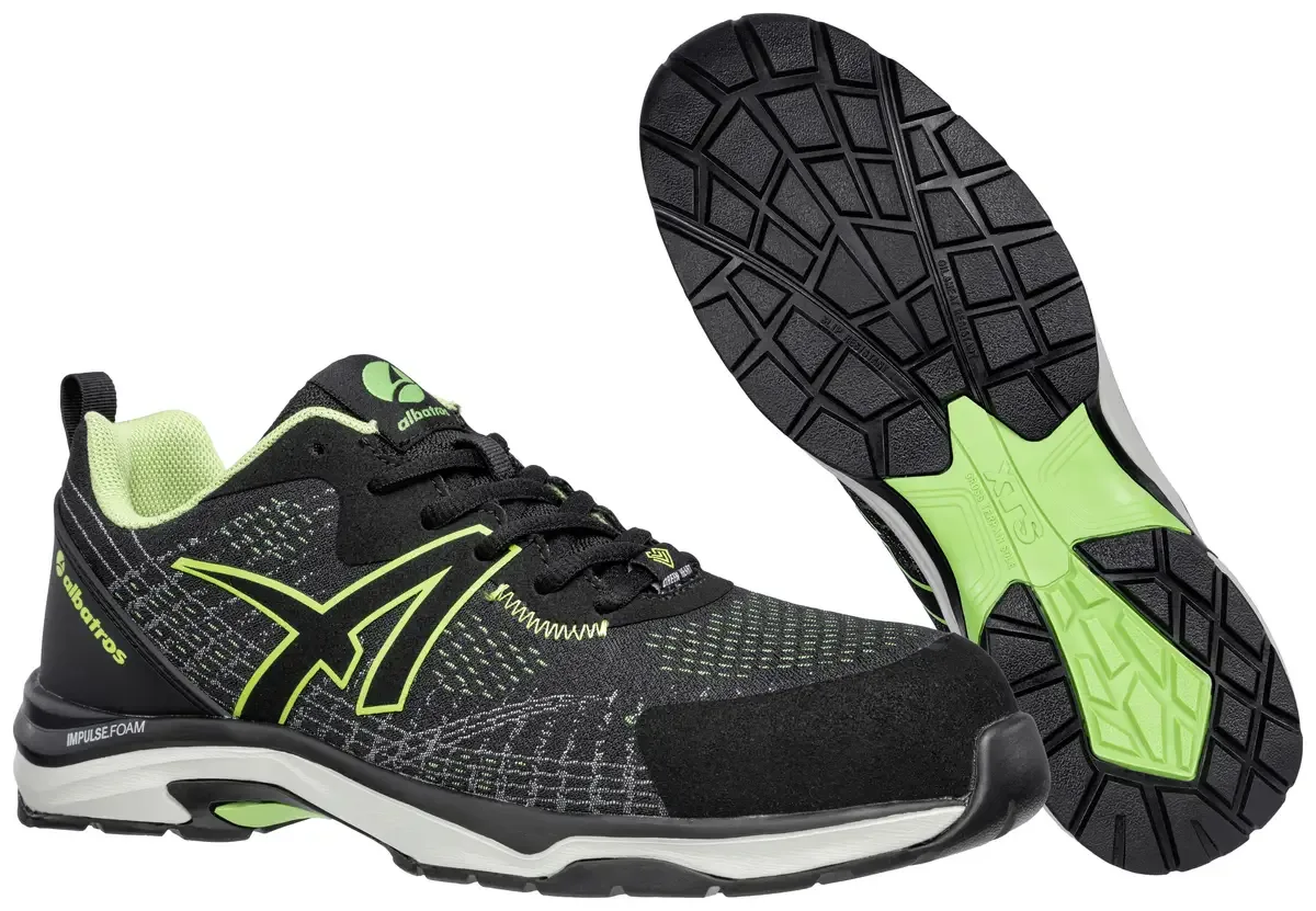 Splendid Green GH Low 646300205000039 antistatique (ESD) Chaussures basses de sécurité S1P Pointure (EU): 39 noir, vert 1 paire(s) de Albatros, Noir, Vert – image du produit