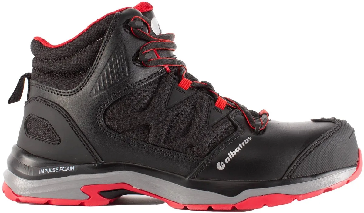 Ultratrail Mid S3 ESD 636200 - Zwart/Rood von Albatros, Schwarz, Rot, 45 – Produktbild