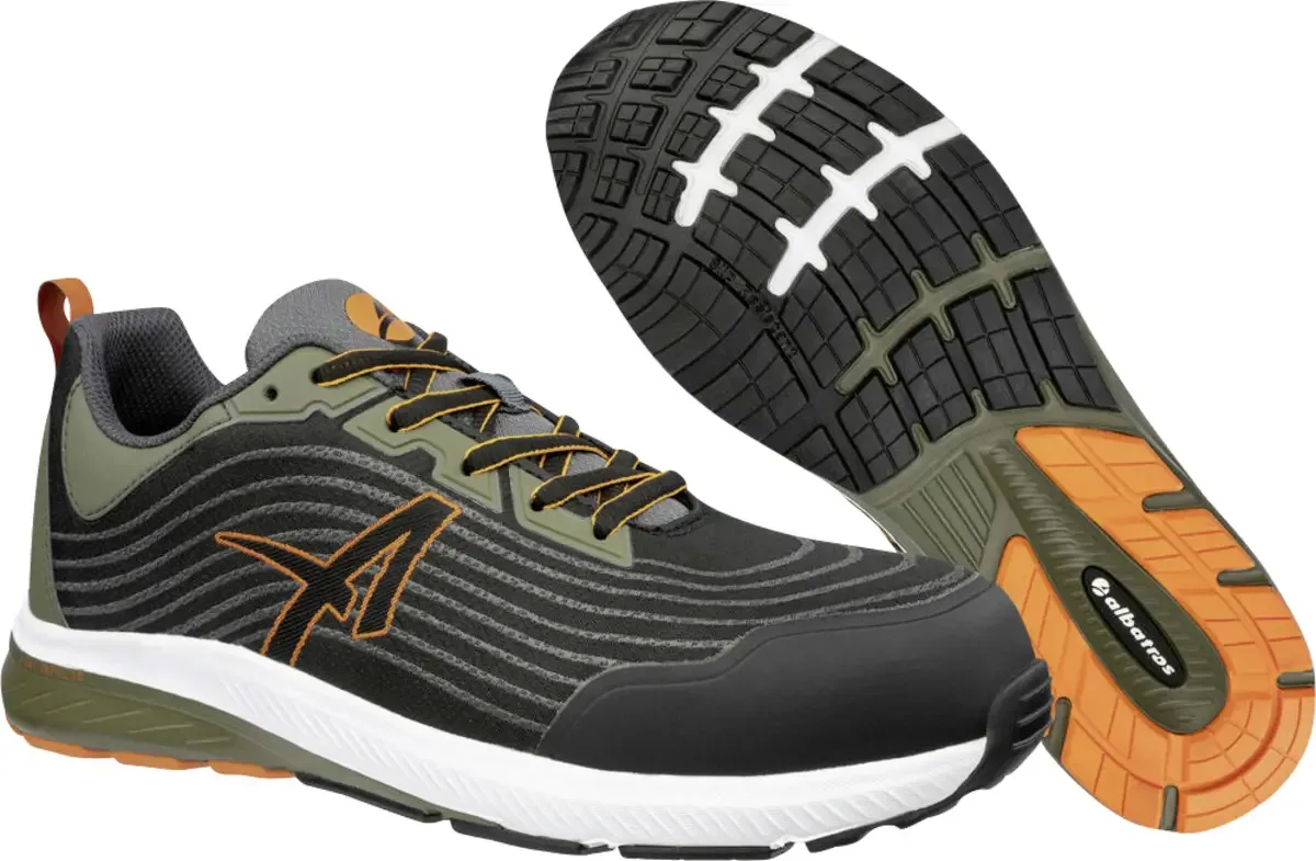 WAVE IMPULSE LOW S1PS ESD FO HRO SR 646440259000043 Chaussures de sécurité S1PS Pointure (EU): 43 noir, olive 1 paire(s) de Albatros, Noir, Olijf – image du produit