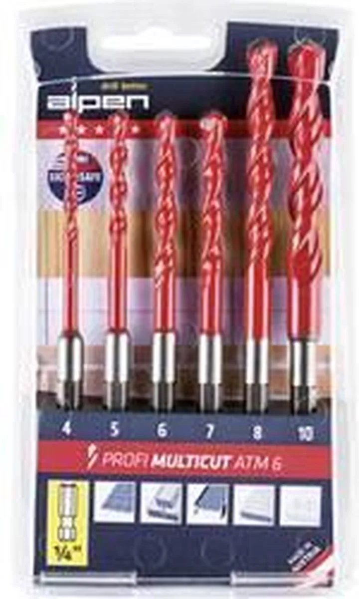 MultiCut 0000100802100 Carbide Multifunctionele boorset 6-delig 1/4 (6.3 mm) 1 stuk(s) van Alpen – productafbeelding