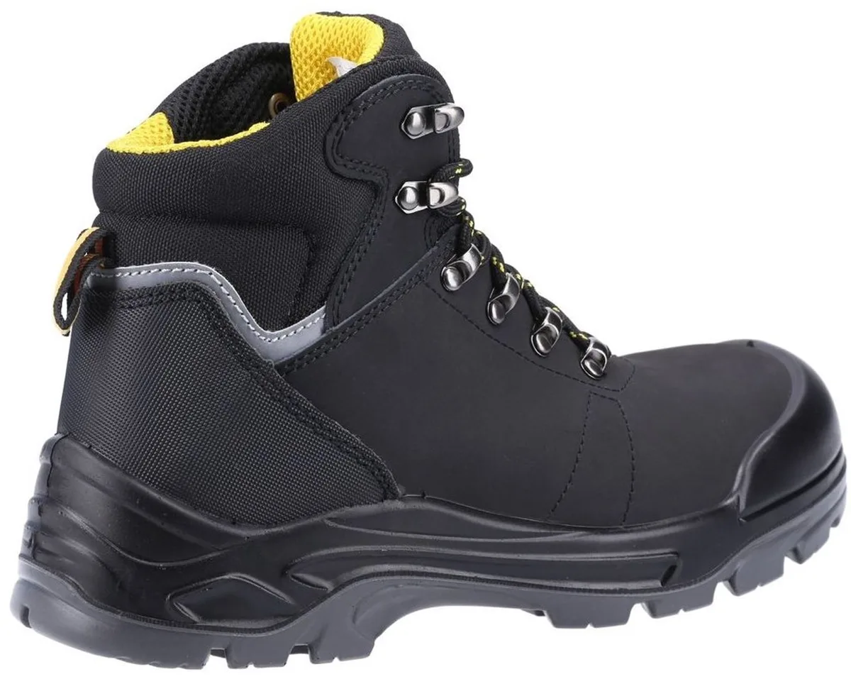AS252 Lichtgewicht waterbestendige lederen veiligheidslaars S3 | Zwart - FW Industrial van Amblers Safety, Zwart, 40 UK6.5 – productafbeelding