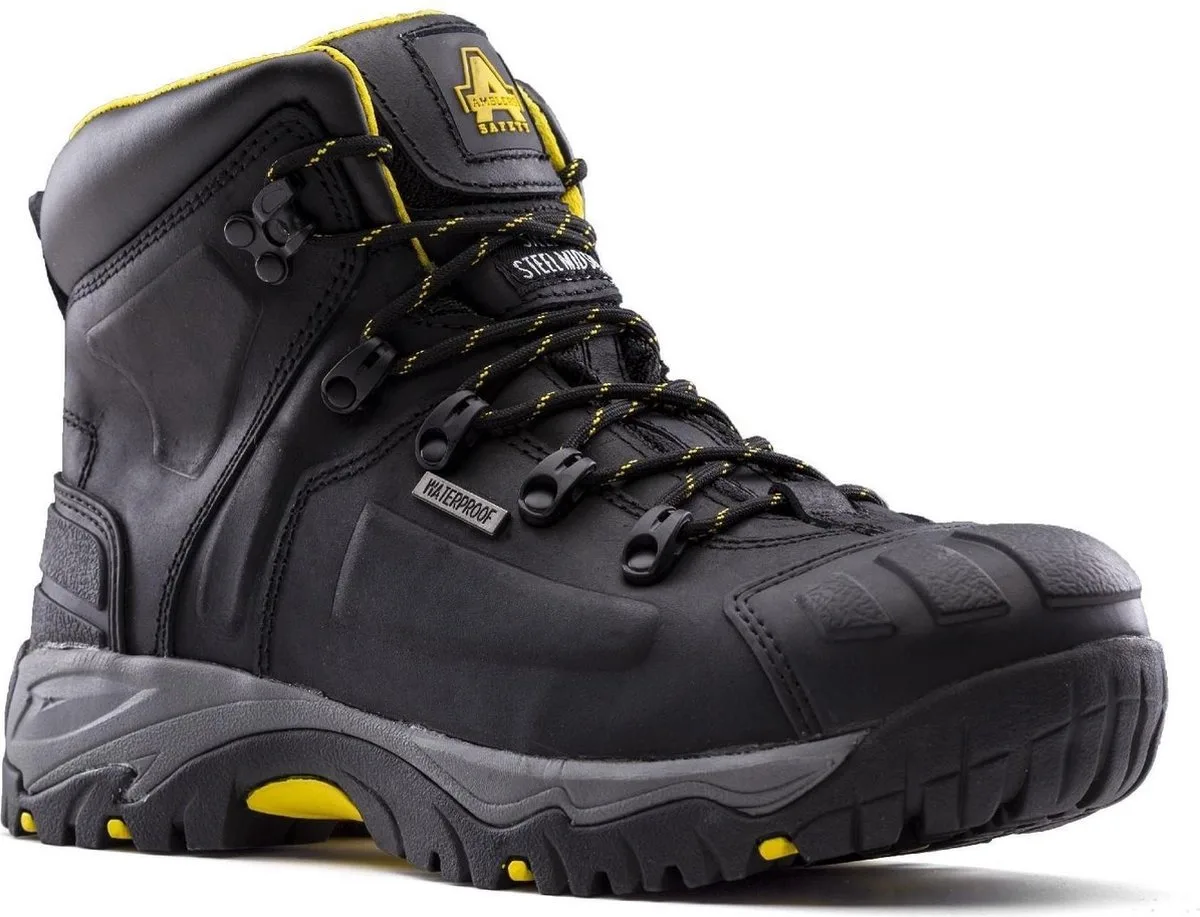 Veiligheidsit-laarzen As803 Waterproof Wide Fit Boot WR Hro Src S3 29416 från Amblers Safety, Svart – produktbild