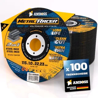 100x Amboss Metal Racer Trennscheibe | Ø115 mm - 1 mm - 22.23 mm de Amboss – image du produit 1 sur 3