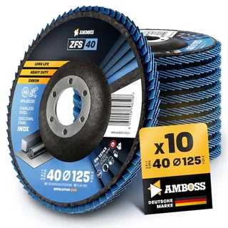 10x Amboss ZFS Fächerschleifscheibe Korn:40 Ø125mm de Amboss – image du produit 1 sur 2